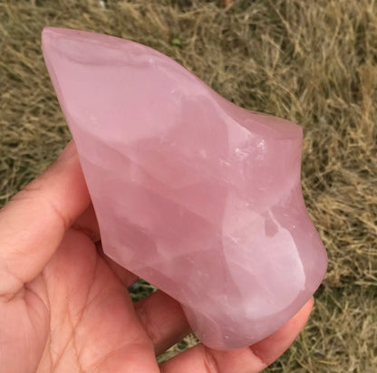 Natural Rose Quartz Flame Shaped Crystal