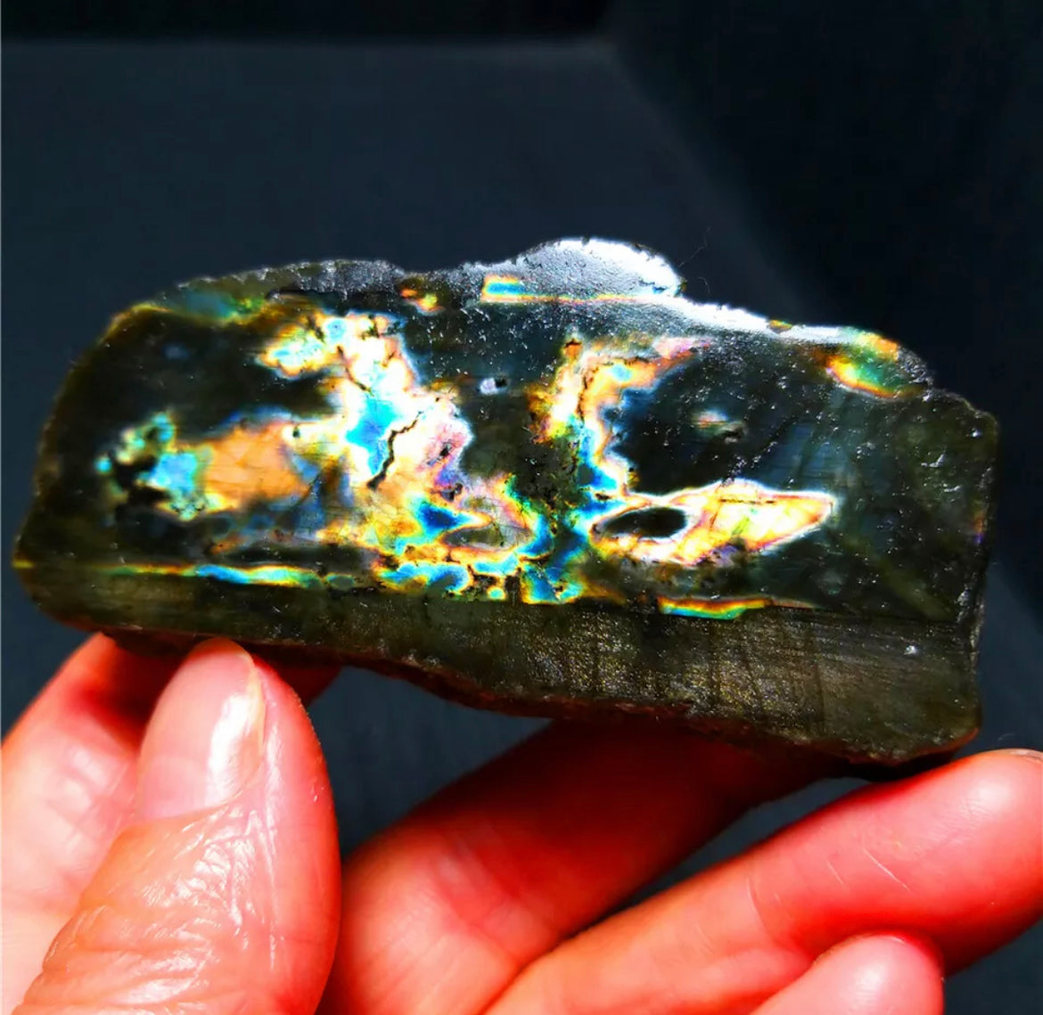 Natural Free Rough Form Labradorite Rock Crystal