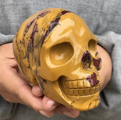 Natural Mookaite Jasper gemstone Carved Skull Crystal