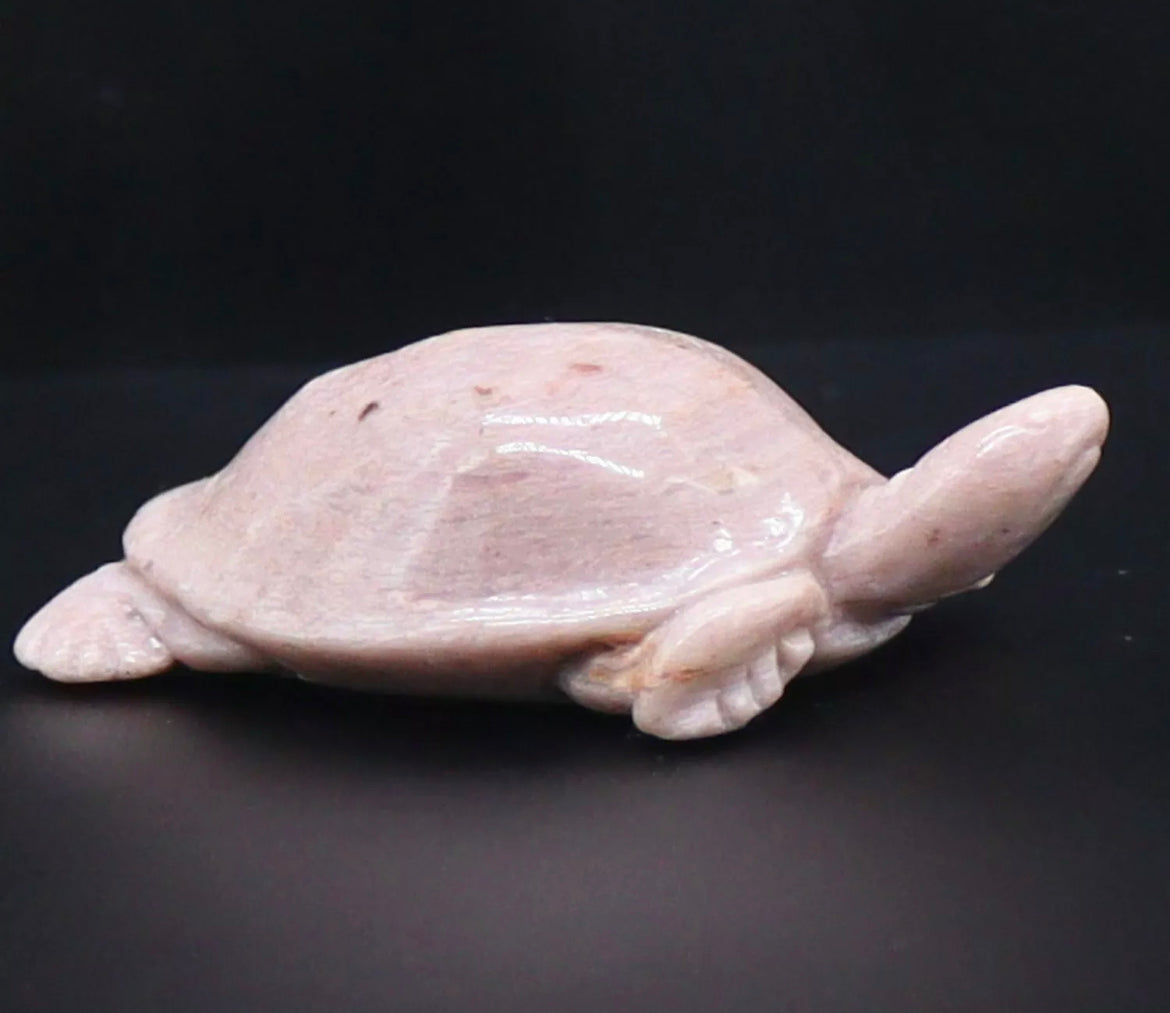 Natural Rhodonite Turtle Figurine