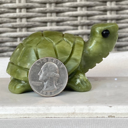 Natural Green Jade gemstone carved Turtle