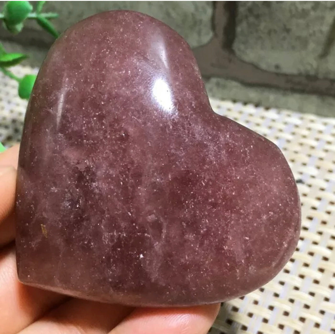 Natural Strawberry Quartz Heart