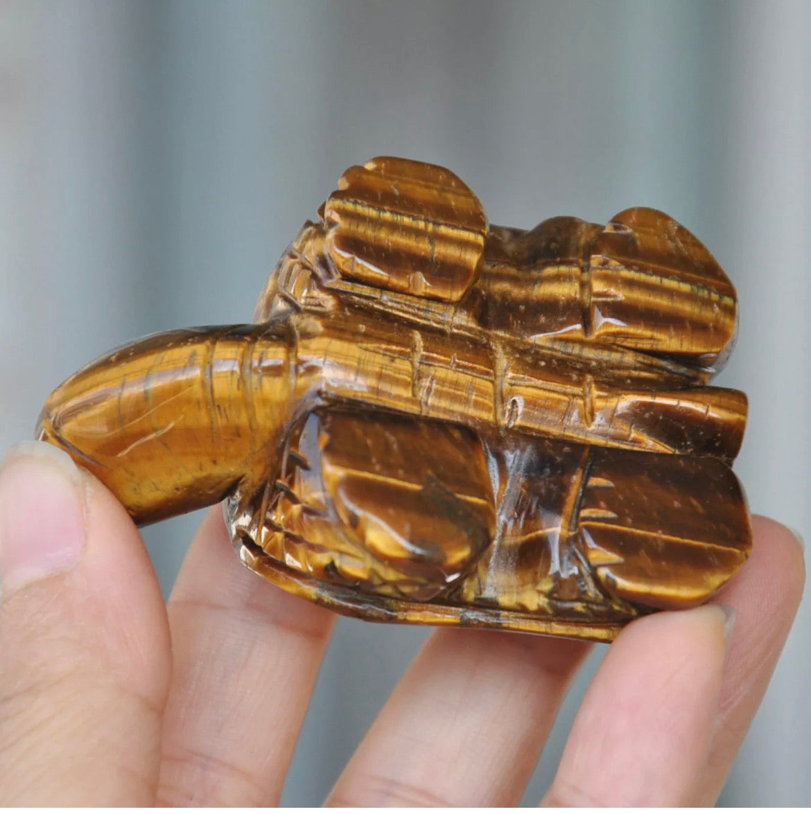 Natural Tiger Eye Turtle Figurine