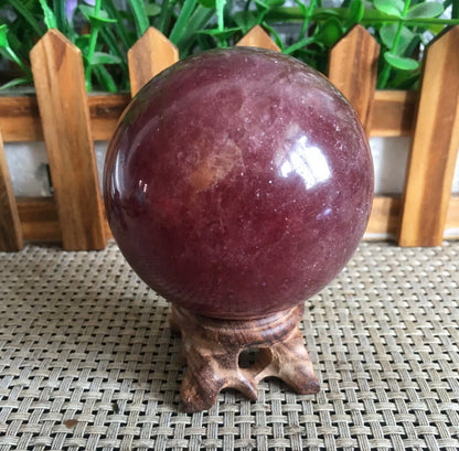 Strawberry Quartz gemstone Sphere