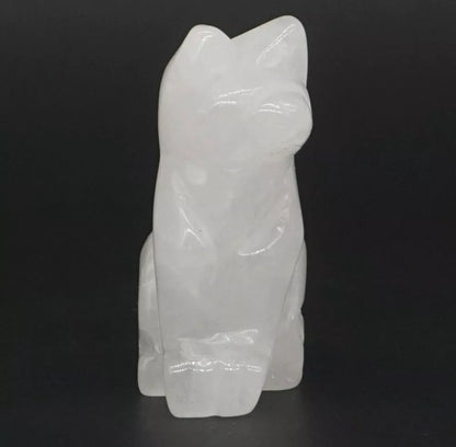 Natural clear Quartz cat