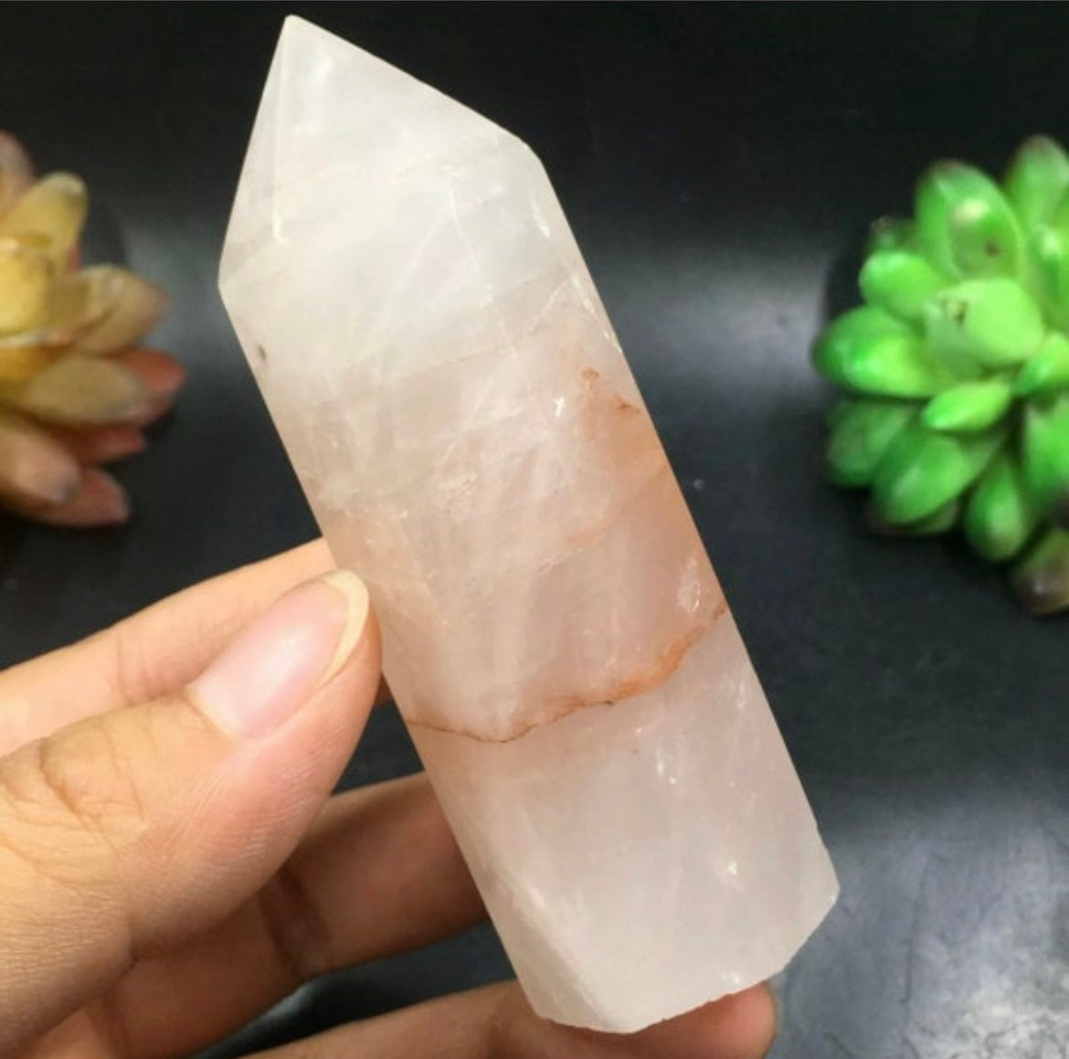 Natural Red Hematoid Quartz Wand Point