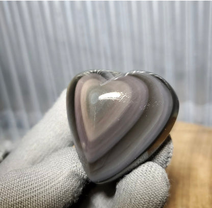 Natural Rainbow obsidian Heart