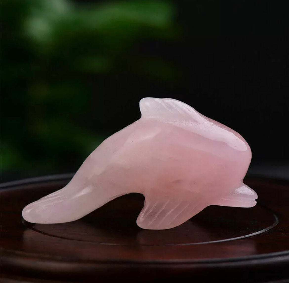 Natural Rose Quartz Dolphin