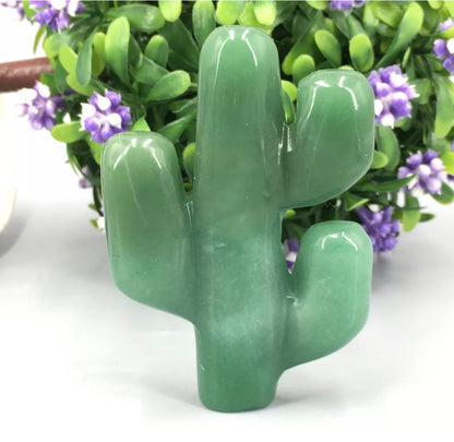 Natural Aventurine Cactus Carved gemstone Crystal