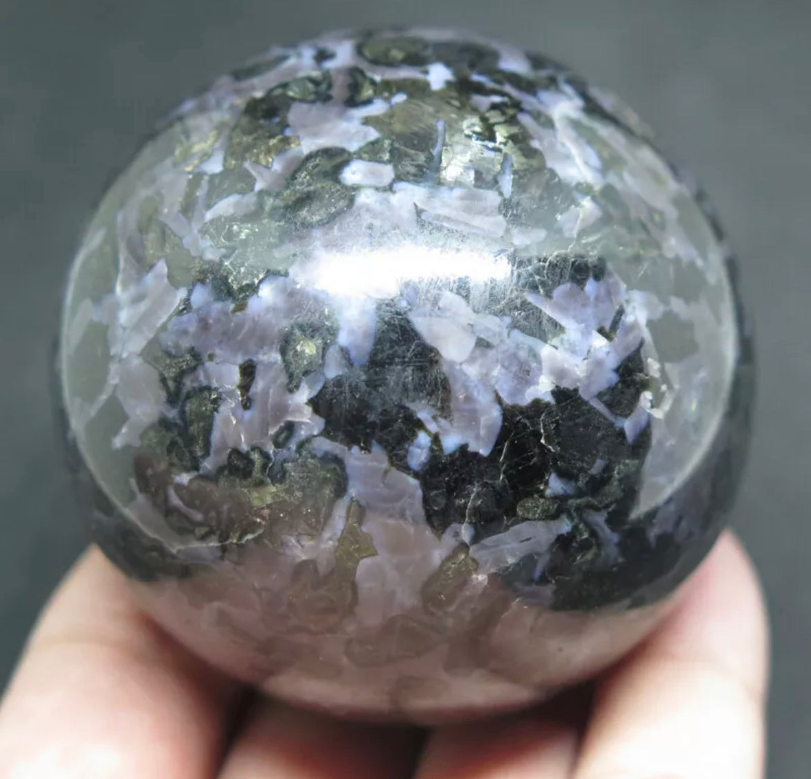 Natural Indigo Gabbro Jasper gemstone Sphere