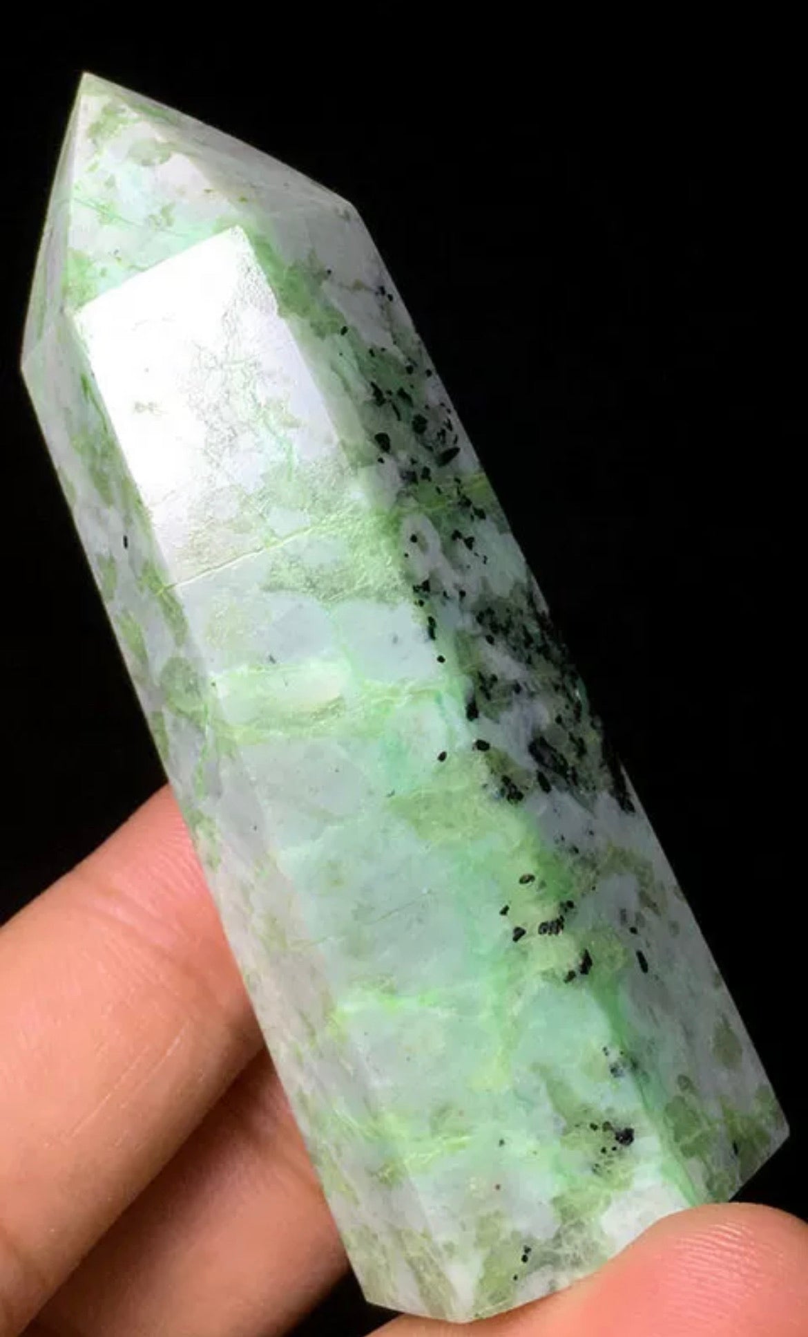 Natural Green Moonstone Wand