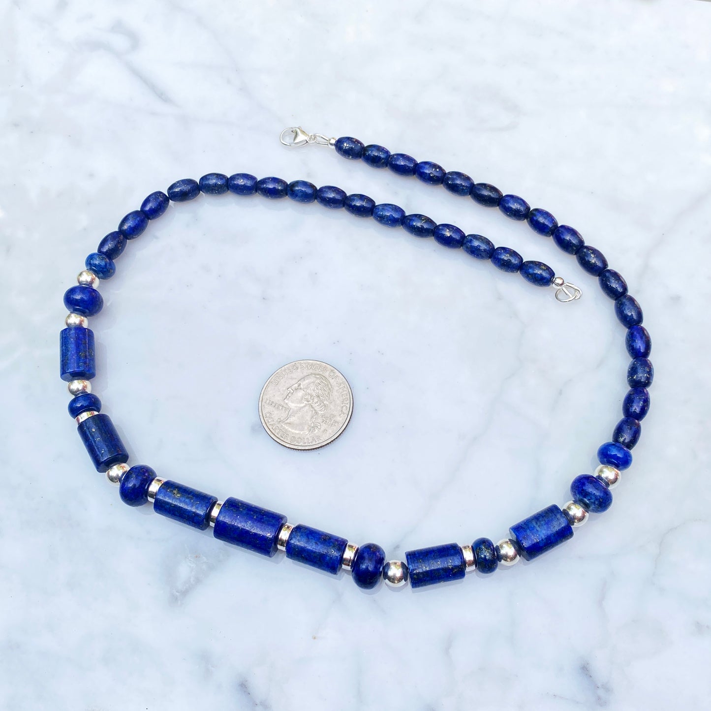 Lapis Lazuli and sterling silver Gemstone necklace