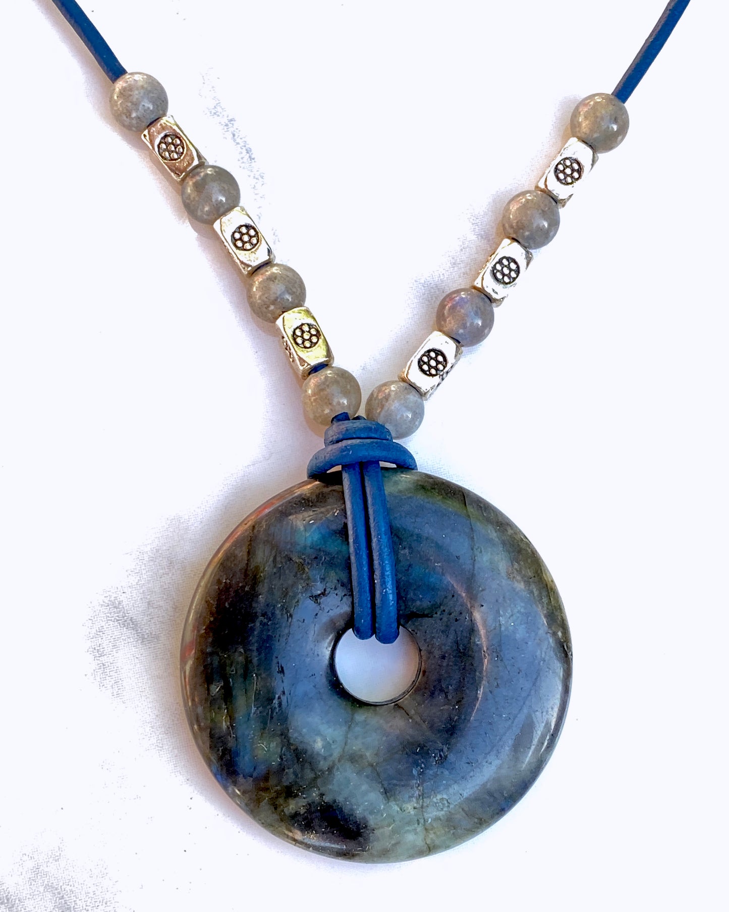 Labradorite Donut Necklace