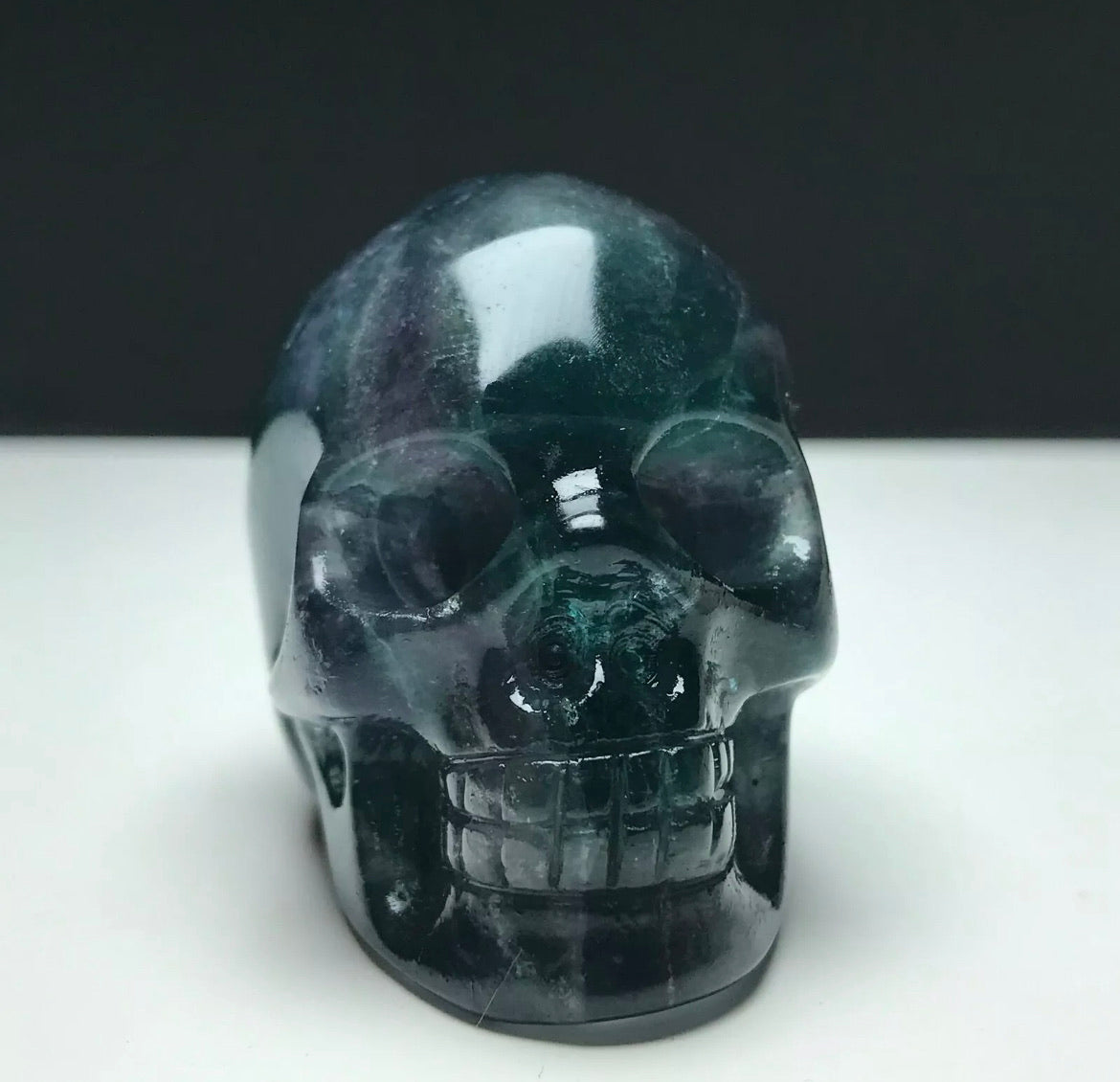 Fluorite gemstone carved Skull