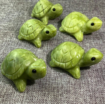 Natural Green Jade gemstone carved Turtle