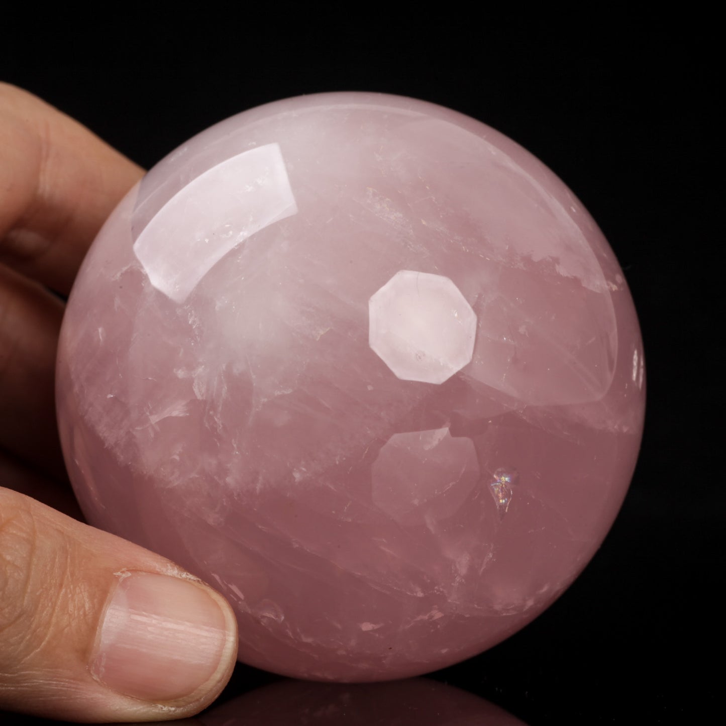 Natural Rose Quartz Crystal Ball Sphere