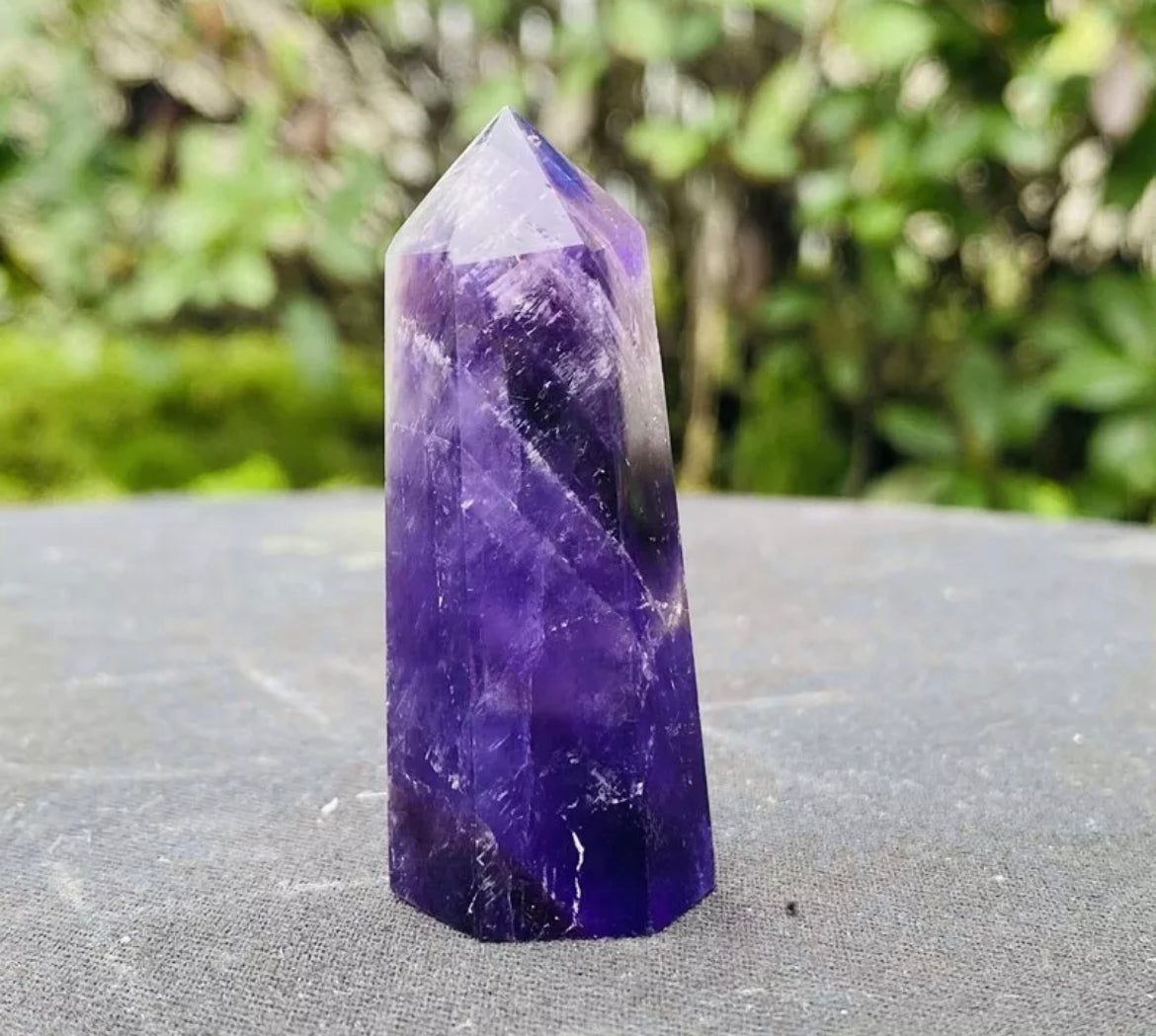 Natural Amethyst Crystal Wand Obelisk