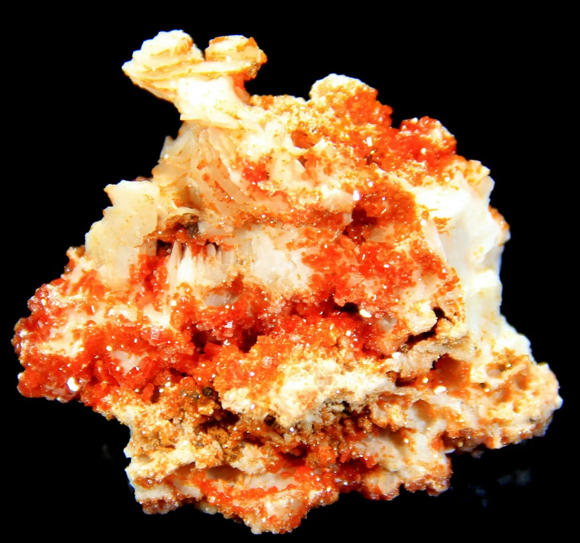 Superb Cherry Vanadinite Crystals on Matrix