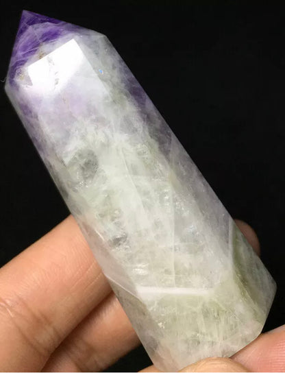 Natural amethyst gemstone towerpoint wand