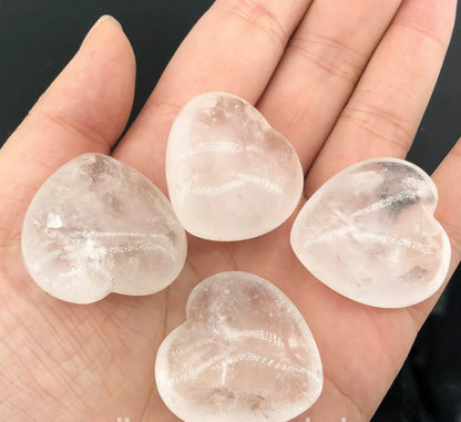 Natural Clear Quartz Hearts