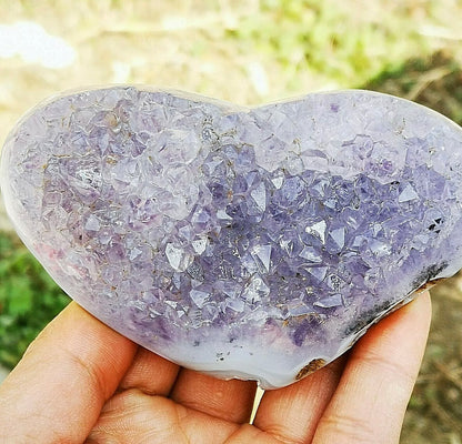 Natural purple agate gemstone Heart