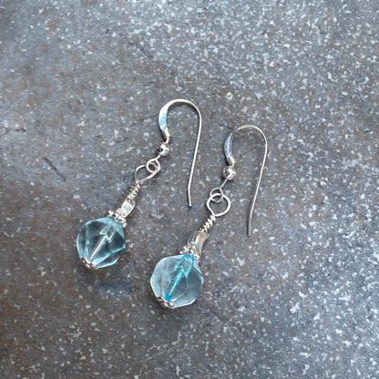 Natural Topaz Gemstone Drop Earrings