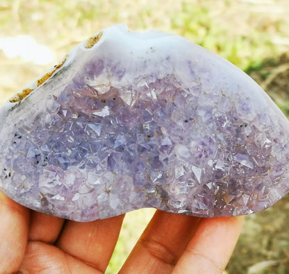 Natural purple agate gemstone Heart