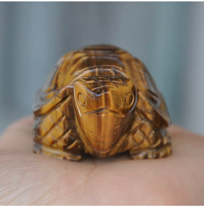 Natural Tiger Eye Turtle Figurine