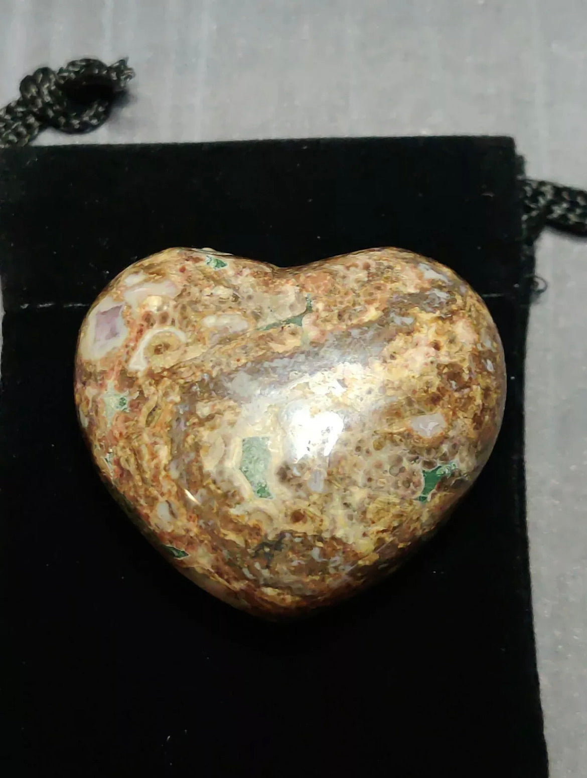 Natural Leopard Print Jasper Heart