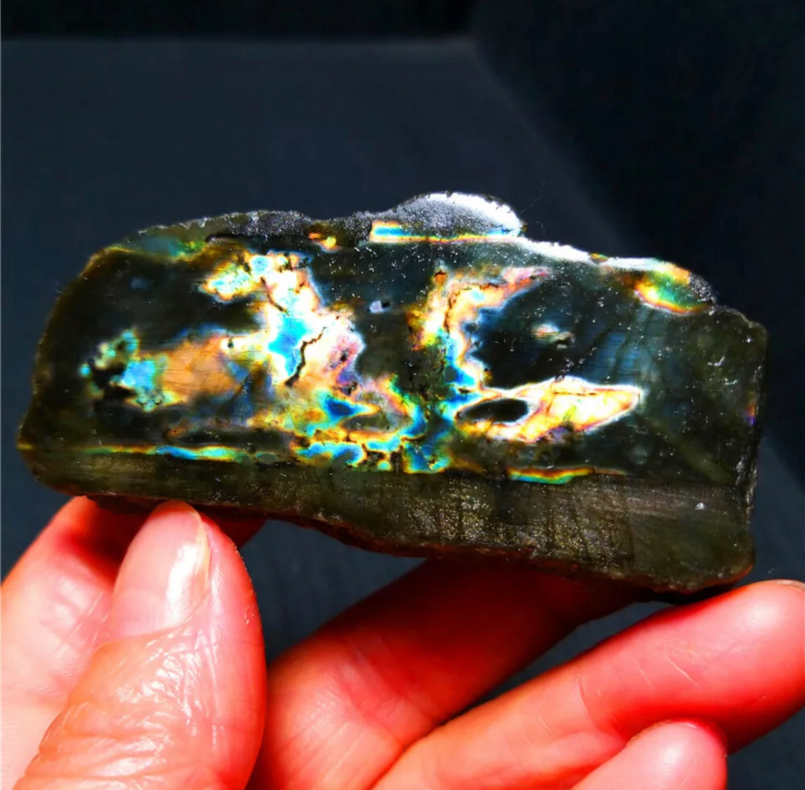 Natural Free Rough Form Labradorite Rock Crystal