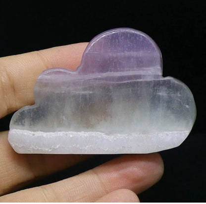 Natural Fluorite gemstone Carved Cloud