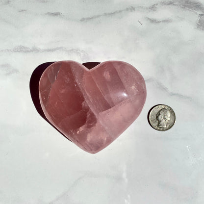 Natural Pink Rose Quartz gemstone crystal heart healing