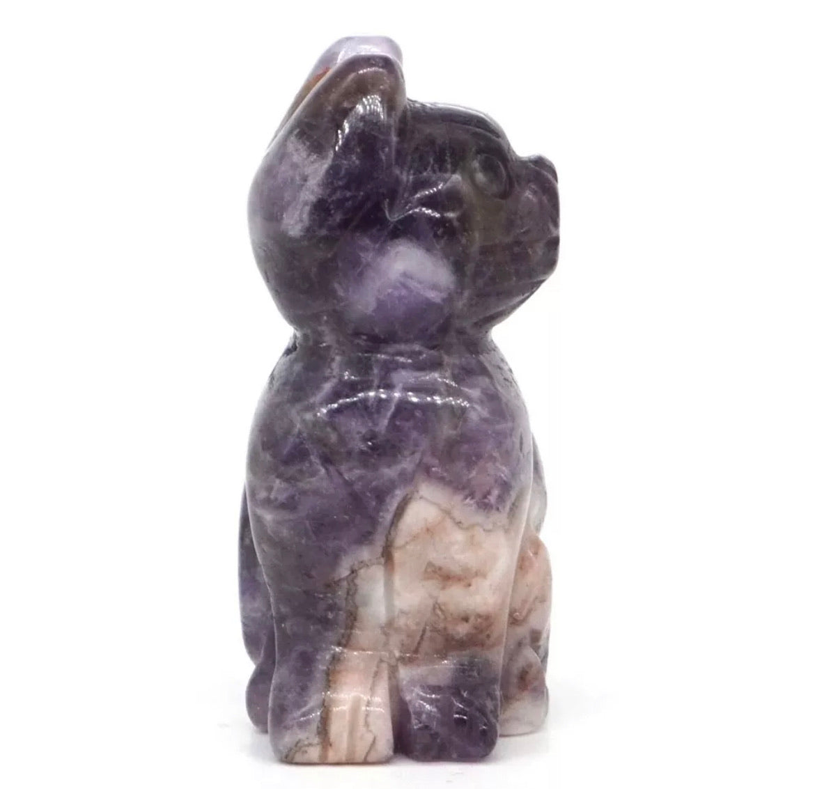 Amethyst gemstone carved Kitty Cat