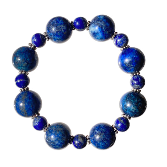 Lapis Lazuli gemstone and Sterling Silver Bracelet