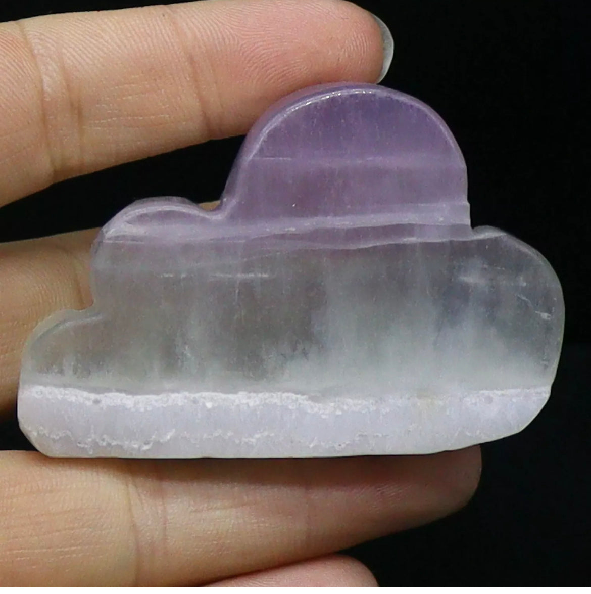 Natural Fluorite gemstone Carved Cloud