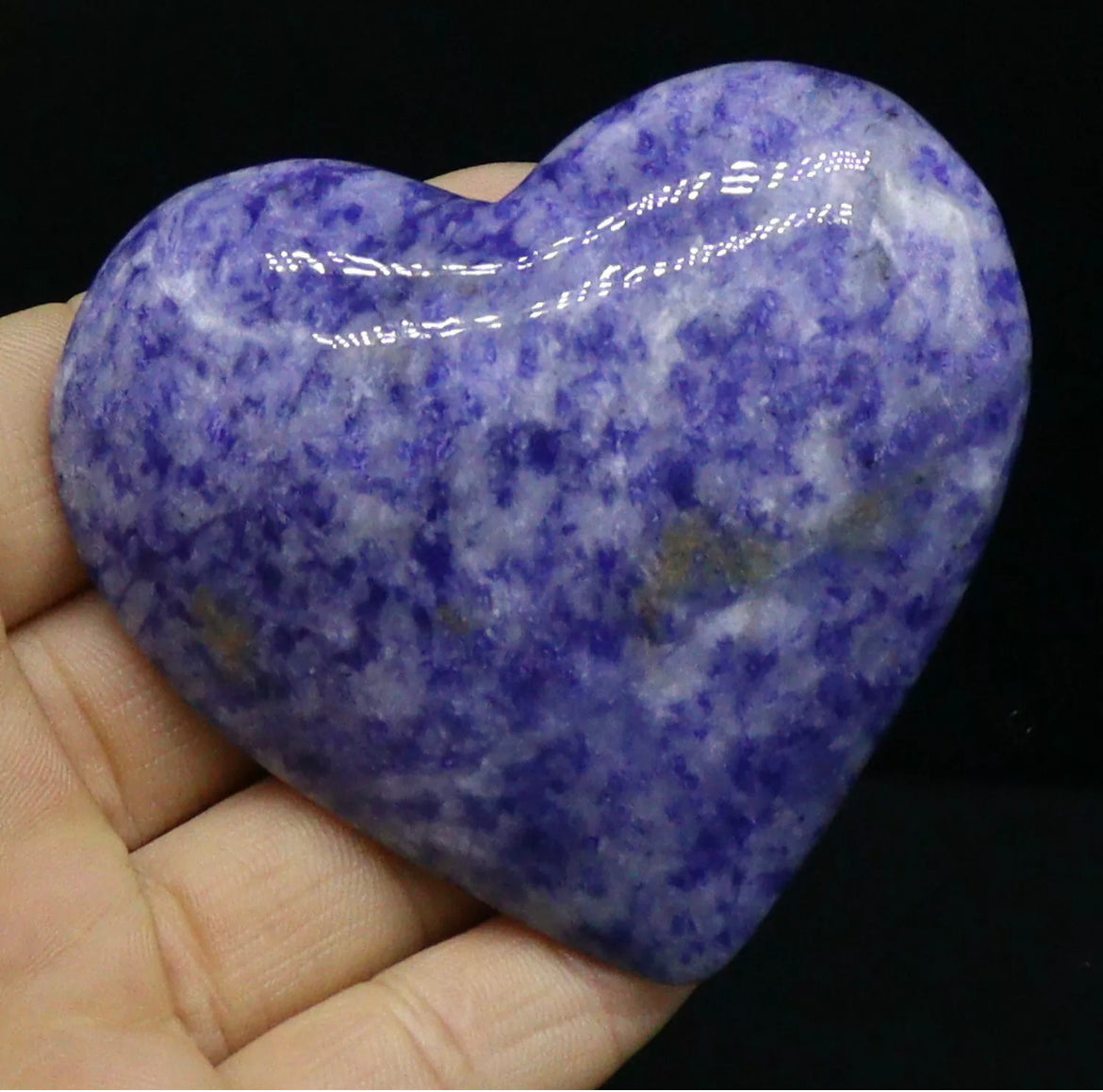 Natural Blue Spot Jasper semiprecious crystal gemstone heart figurine