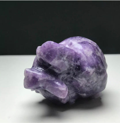 Natural lepidolite aka lilac stone Crystal Mineral Specimen. Hand-carved.Exquisite Heart organ gemstone semiprecious