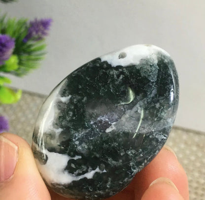 Natural Free Form Moss Agate Gemstone Semiprecious Rock