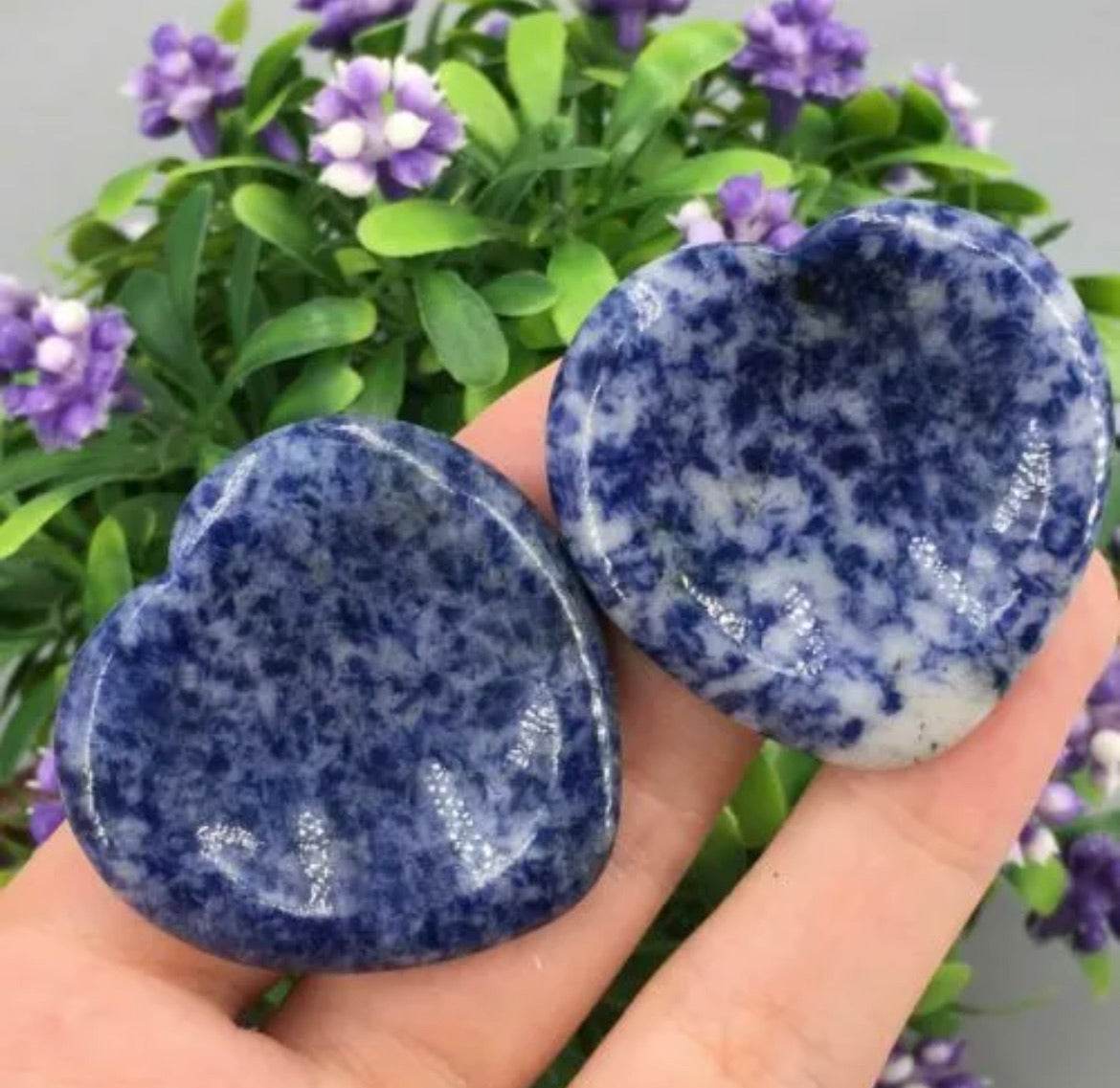 Blue Spot Jasper Heart Worry Stone