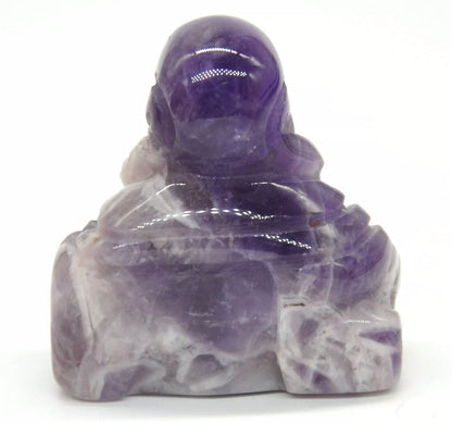 Natural Amethyst Crystal Laughing Buddha