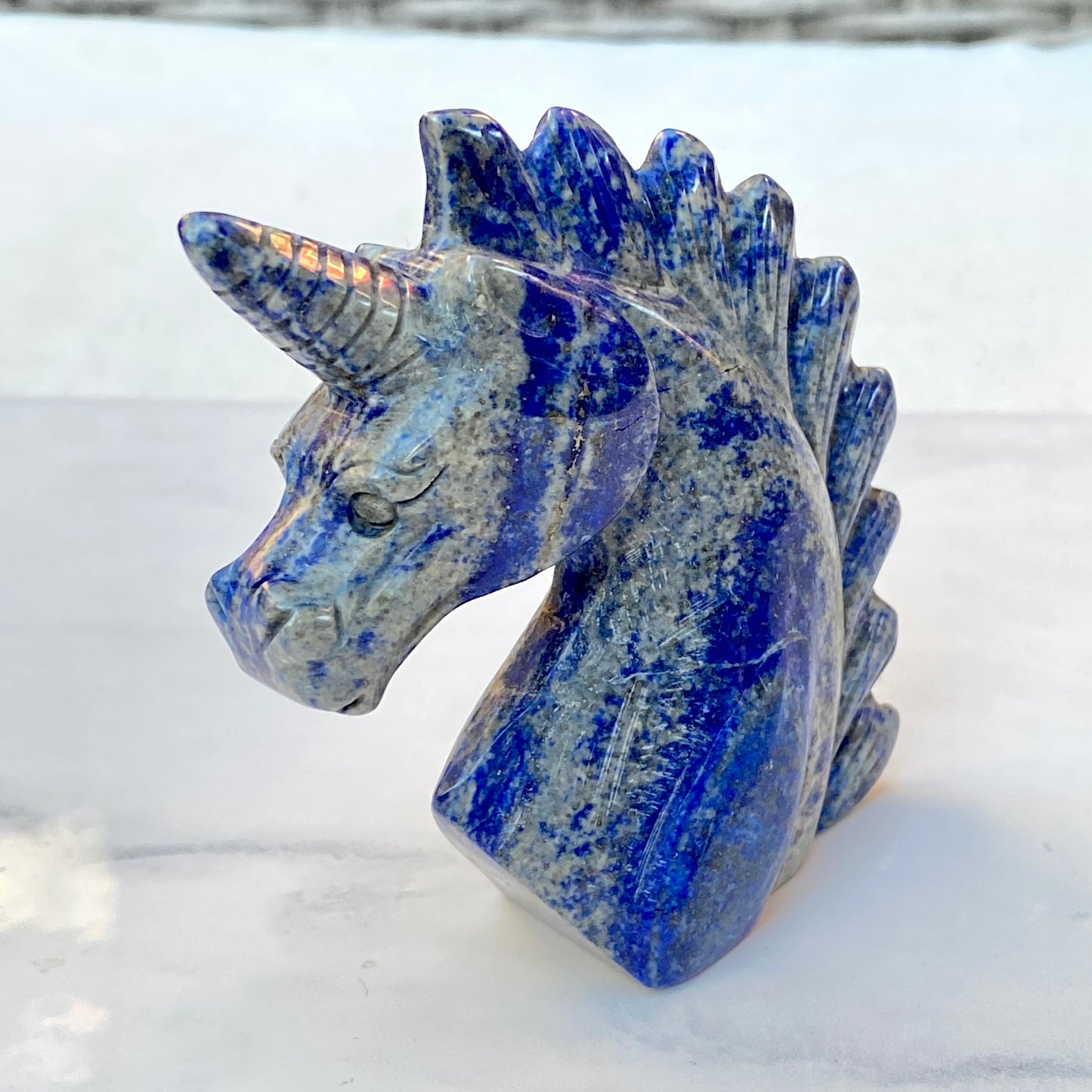 Natural Lapis Lazuli Gemstone Carved Unicorn figurine