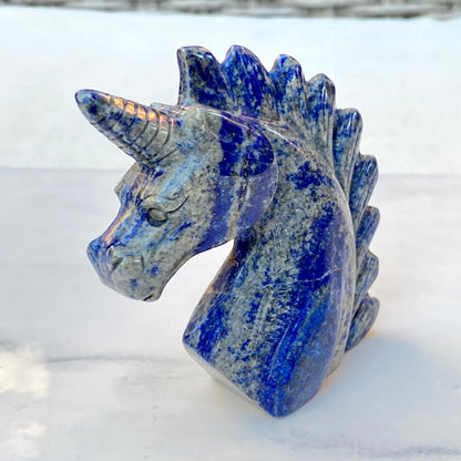 Natural Lapis Lazuli Gemstone Carved Unicorn figurine