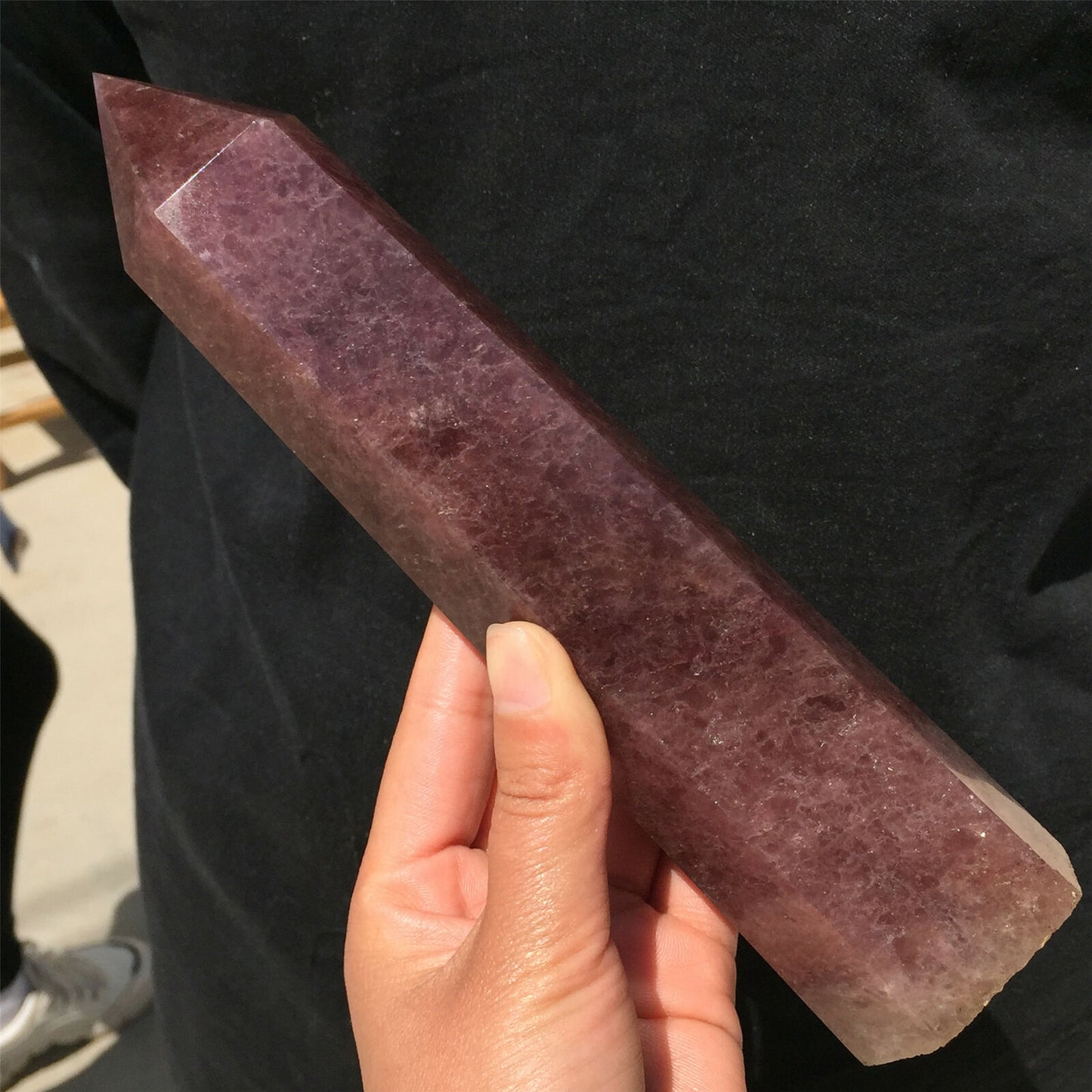 Natural strawberry gemstone quartz tower point obelisk