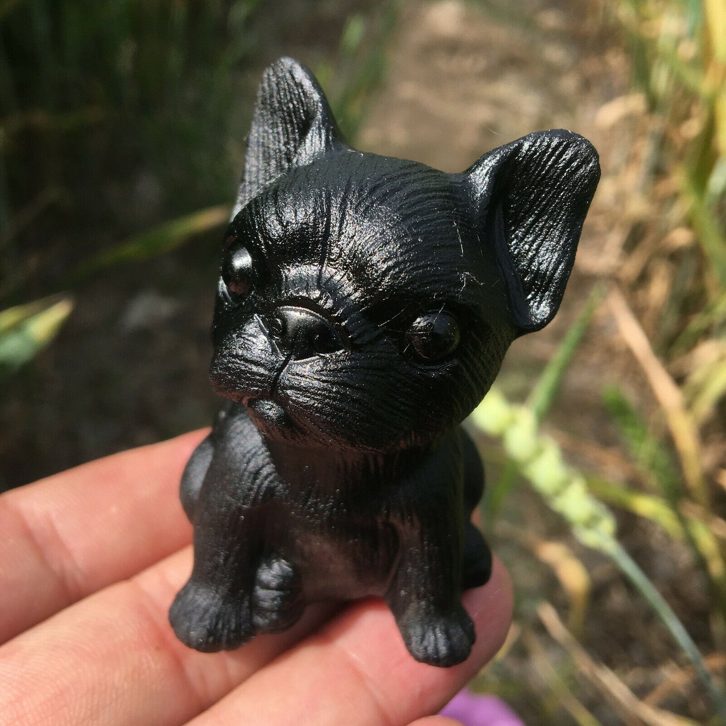 Red or Black Obsidian French Bulldog