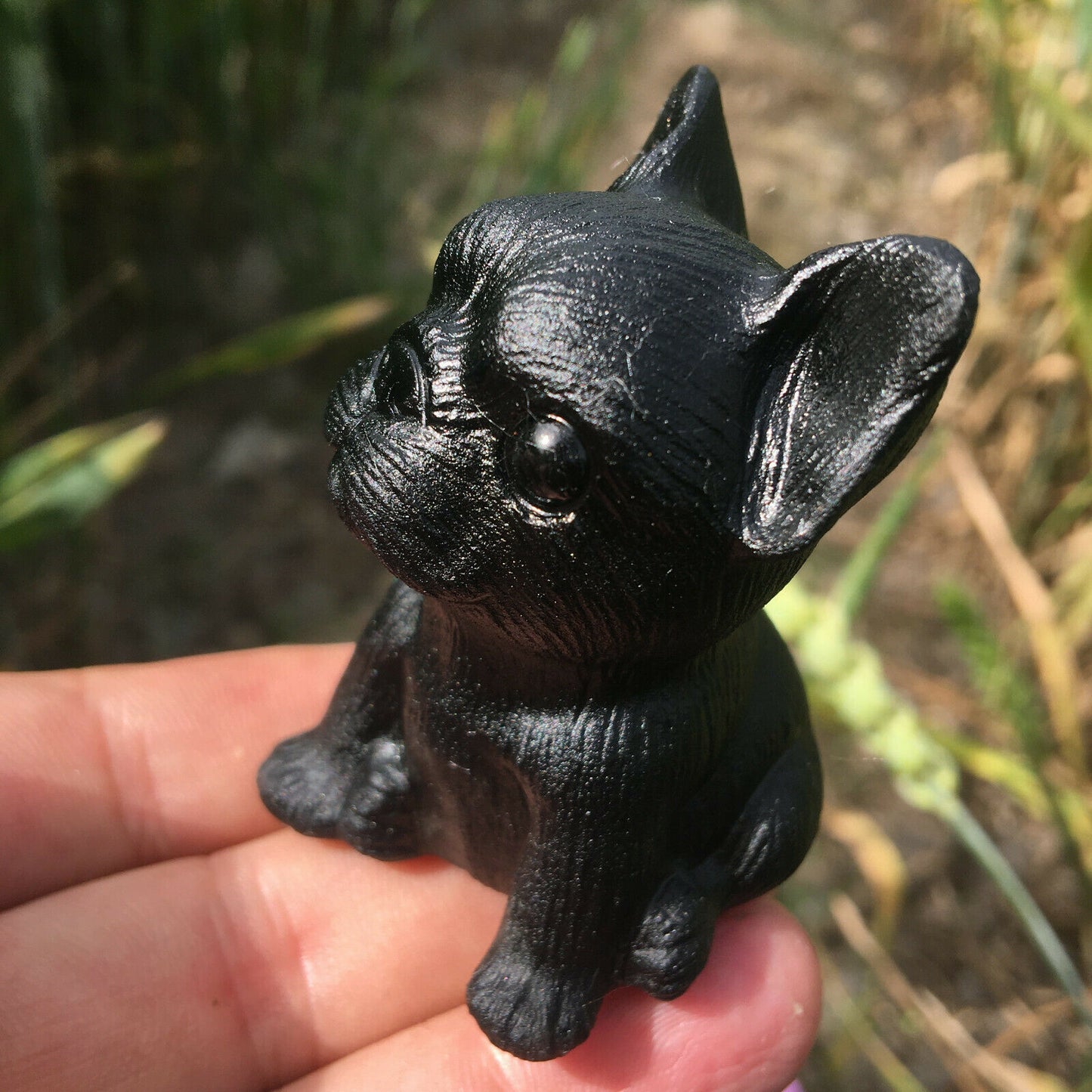 Red or Black Obsidian French Bulldog