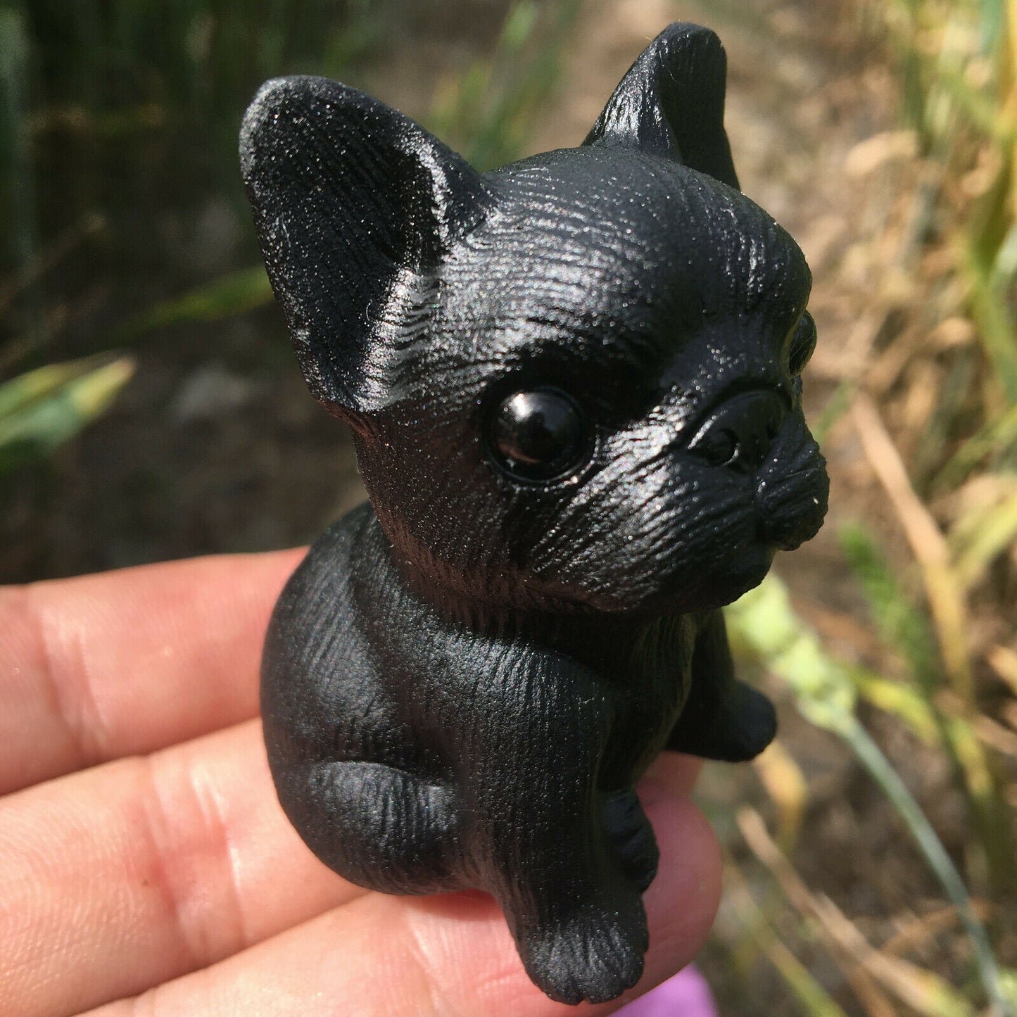 Red or Black Obsidian French Bulldog