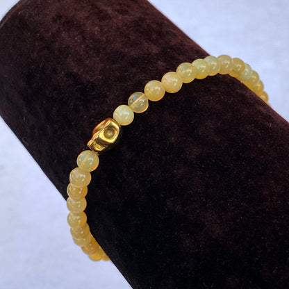 Women's Gemstone Beaded Bracelet with Hematite Skulls